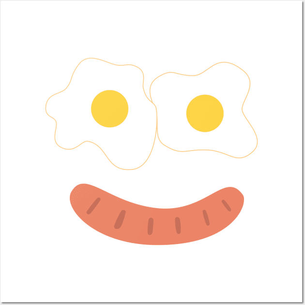 Smiley Eggs and Sausage Wall Art by TheMoodyDecor